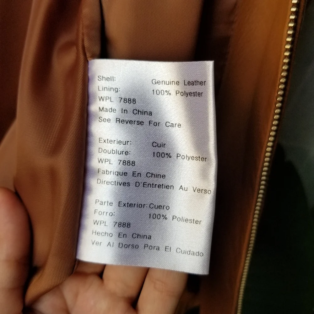 Michael Kors Women's Cognac Leather Jacket - Picture 8 of 8